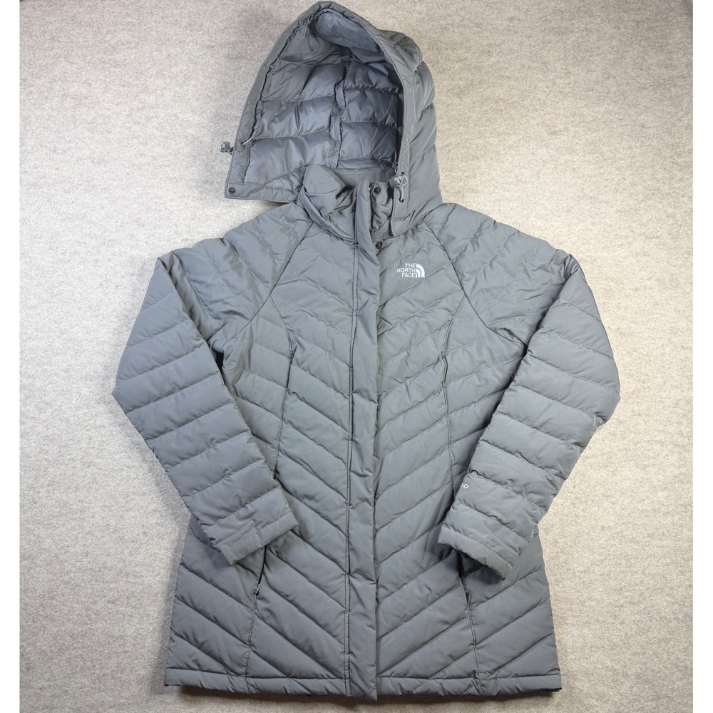 The North Face Aconcagua Parka Gray 550 Down Quilted Hooded Jacket Womens Medium